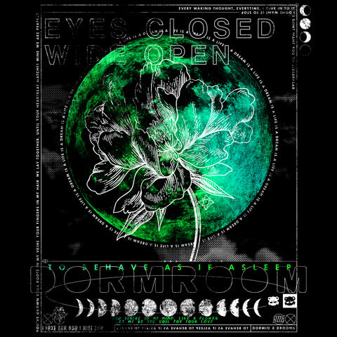 Grunge backing design for a hoodie project of musician Dormio